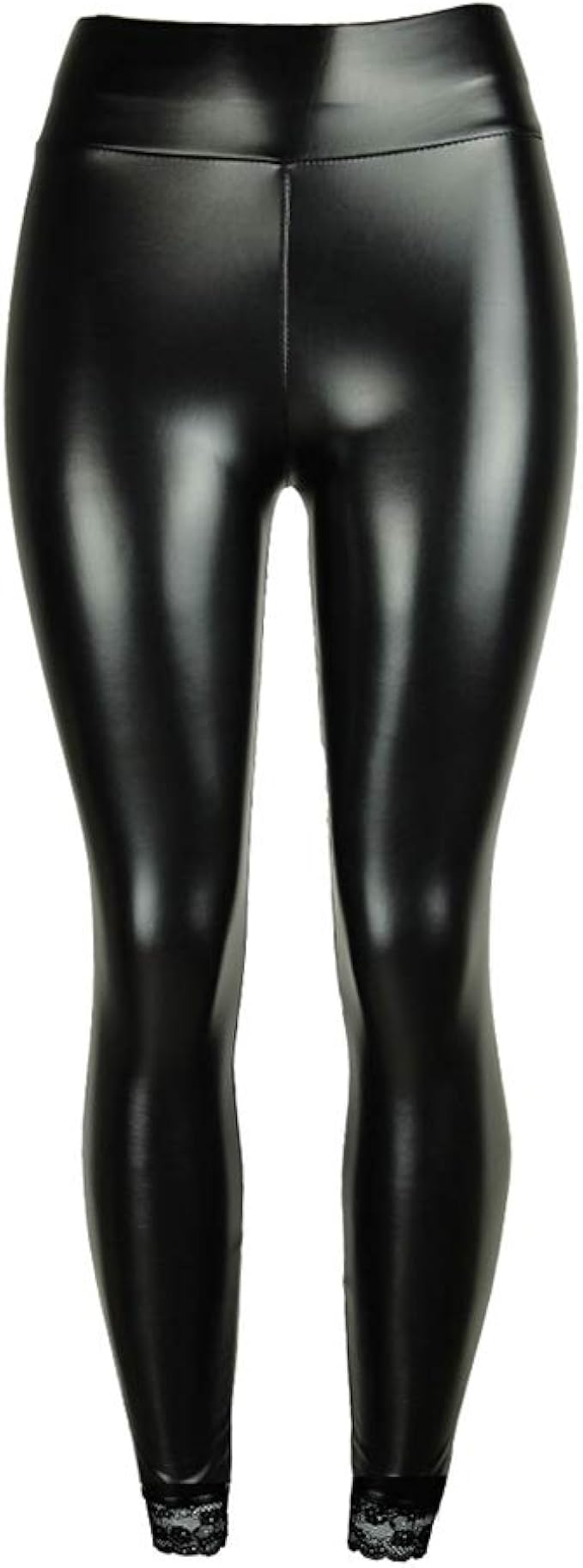 Waist Comfortable Faux Leather Pants 