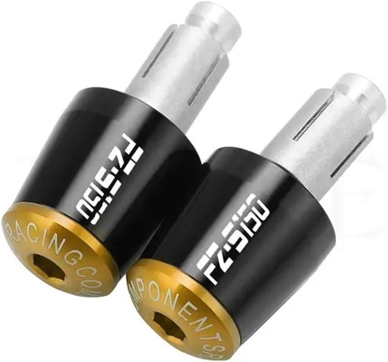 Dla FZS150 FZS 150 FZS150 2015-2016 2017 2018 Waga Motocykla Uchwyty Na Kierownicę Czapka Wtyczka Ręczna Zaślepka (Kolor : Black gold, Rozmiar : 1)