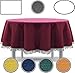 EXKLUSIV HEIMTEXTIL Gartentischdecke mit Fransen Tischdecke Classic Outdoor PVC Weichschaum rutschhemmend für Garten, Balkon, Terrasse 130 cm rund Bordeaux
