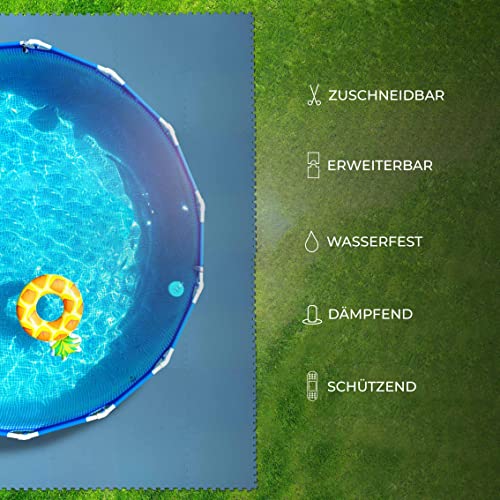 Miniatura 5 de Bestlivings Esterilla Protectora Para El Suelo De La Piscina, 16 Unidades 50 X 50 X 0,4 Cm - 4 M - Robusto Sistema De Ranuras Ampliable