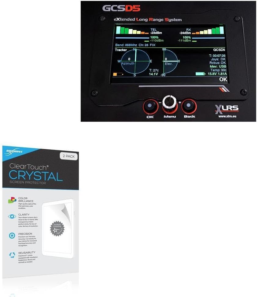 BoxWave Screen Protector Compatible with XLRS GCSD5 Central Display (17.3 in) - ClearTouch Crystal (2-Pack), HD Film Skin - Shields from Scratches