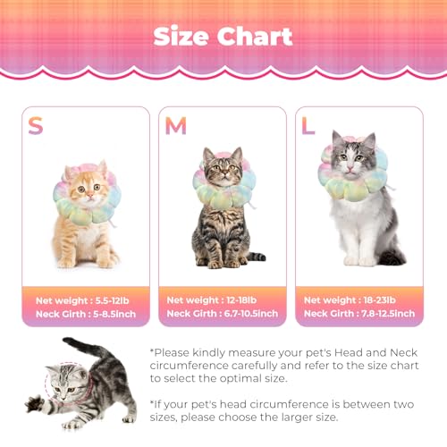 Image of Adjustable Dog Cone Collar, Soft Dog Elizabethan Collar Recovery E Collar After Surgery, Recovery E-Collar for Kittens /Puppies and Cats Recovery (Pink, M)