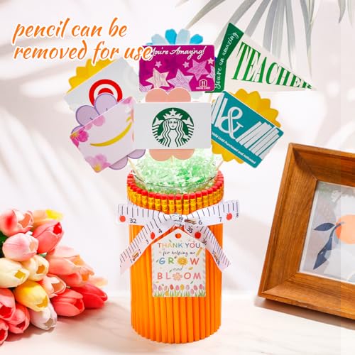 dzbGift Teacher Appreciation Gifts-Pencil-Shaped Flower Vase,Gift Card Holder,Pencil Holder,Teacher vase Gift for Back to School,First of School centerpieces,School Office Decor - Image 2