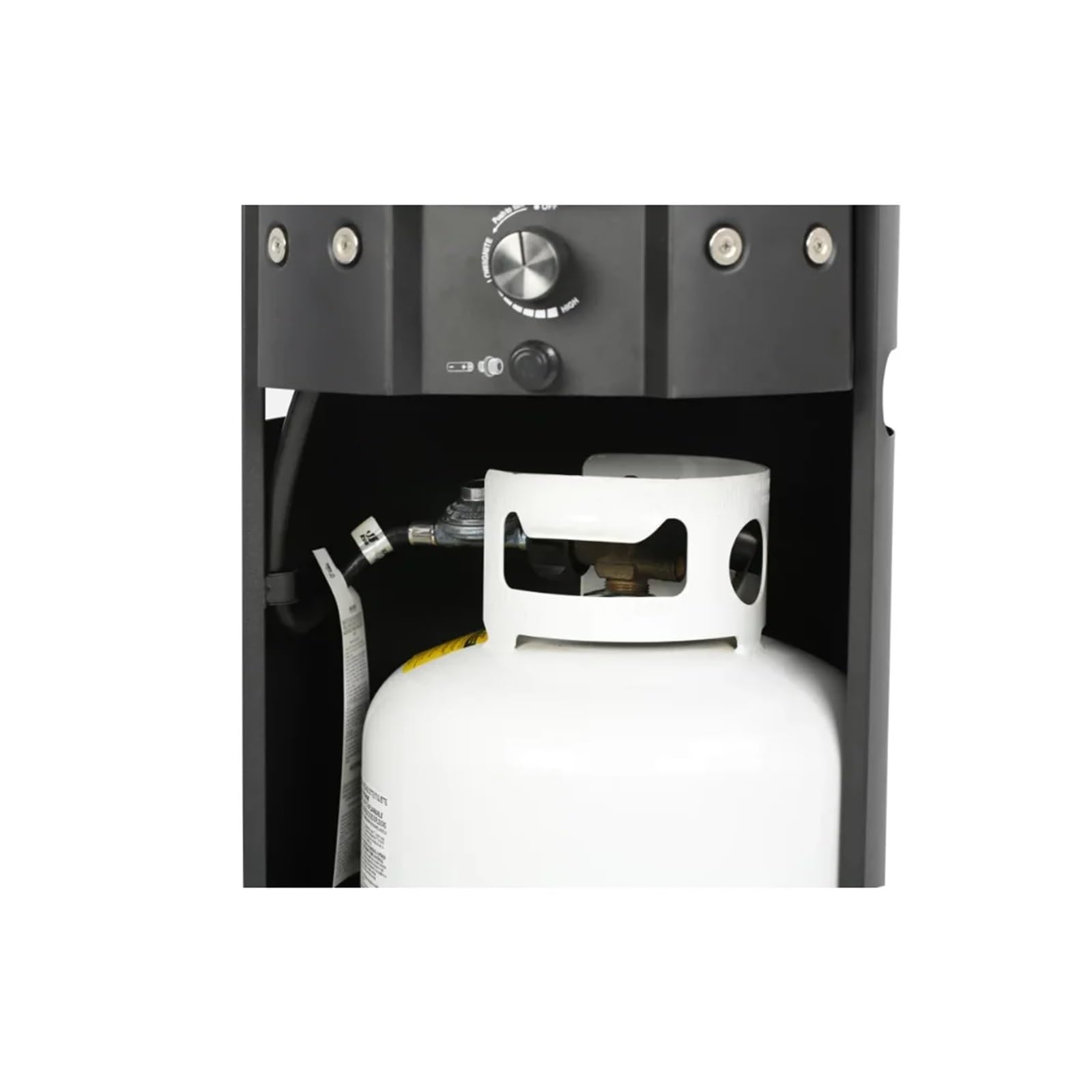 Fogata, Brasero Exterior de Gas propano con Columna 28 Pulgadas Alto, Acabado en Negro Mate para Patio, jardín