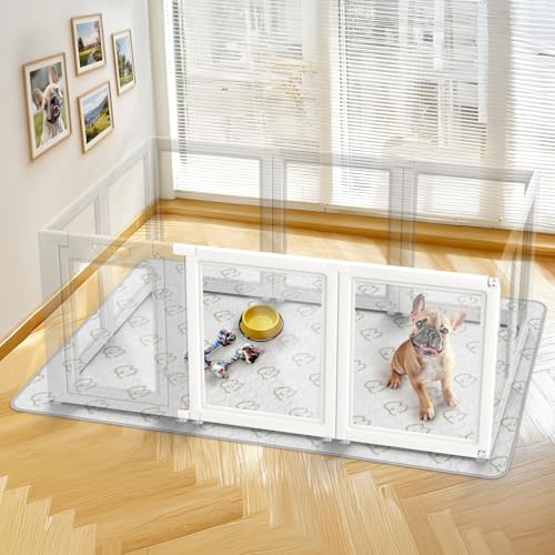 Image of FXW AuraSpace Acrylic Indoor Dog Playpen for Small and Medium Dogs, 30 inch, 2 Panels, White