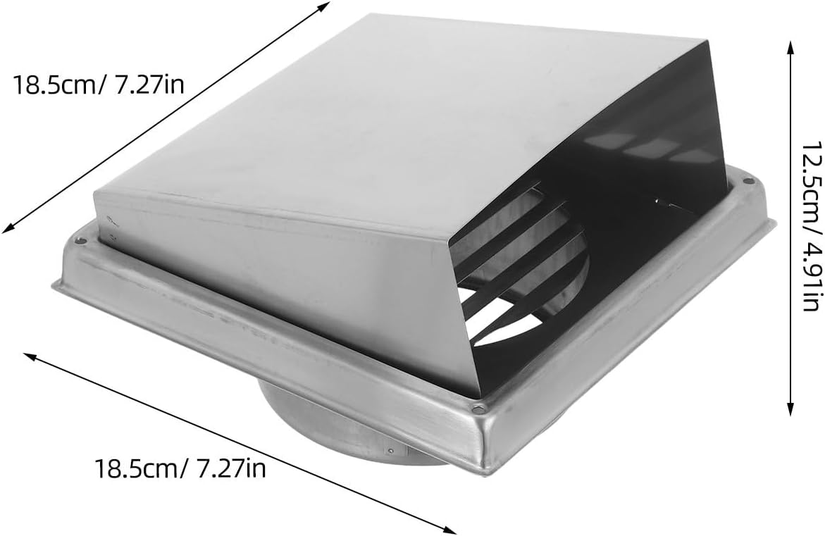 1 Set Louvered Dryer Vent Cover for Outside, Replacement Exterior Walls Vent Cap, Stainless Steel for Outside Range Hood Airflow Efficiency