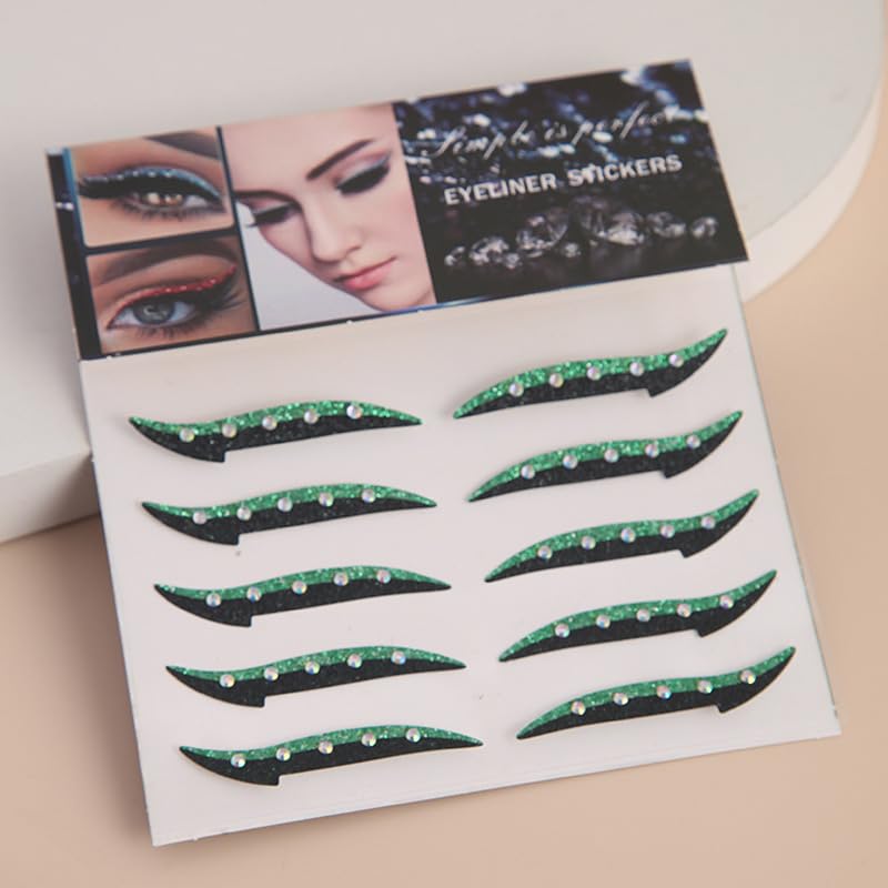 Glitter Eyeliner Stickers con Rhinestones Adhesivos Reutilizables miniatura 1