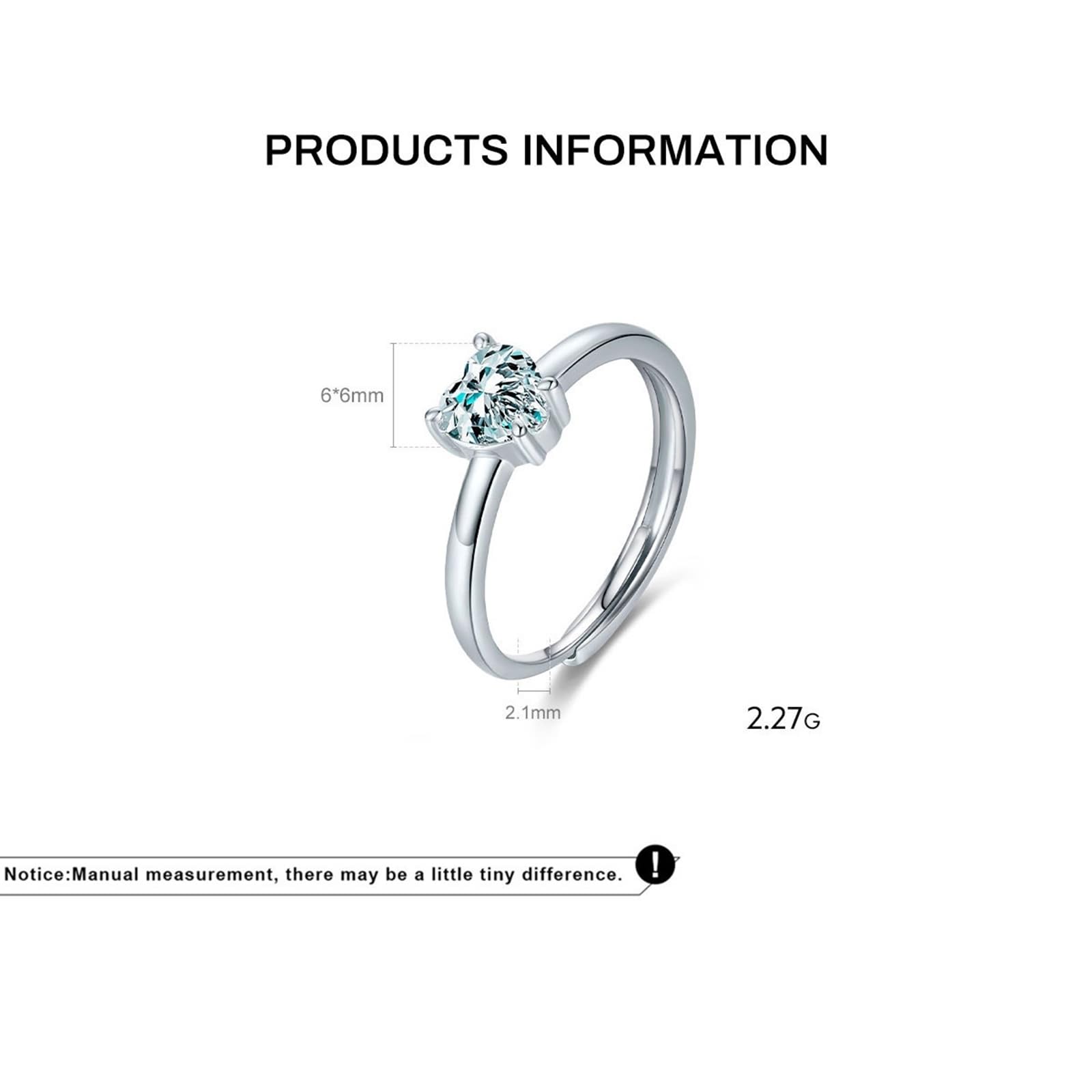 Bijoux Femme Argent Alliance Mariage Or Blanc 9K/14K Au375/Au585 6X6mm Moissanite pour Sœur Lesbienne
