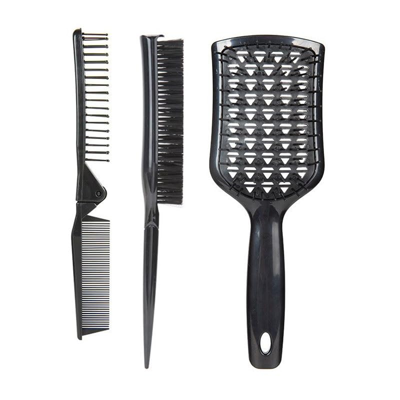 Straight Hair Comb Folding Styling Set of 3 Tools