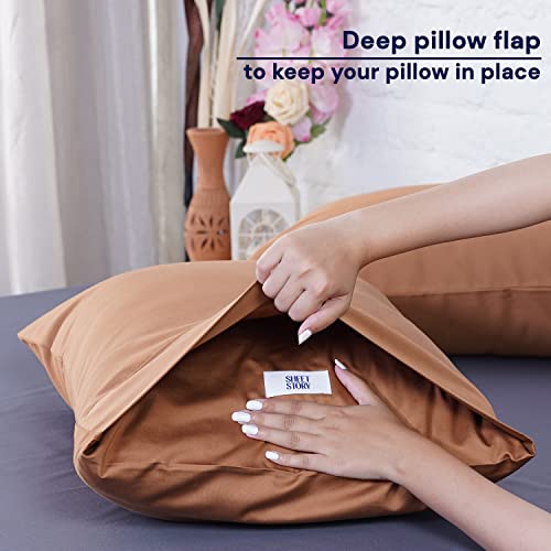 Sheet Story Bamboo Pillow Cases 2 Pack 50x75cm Size, 400 Thread Count - Image 2