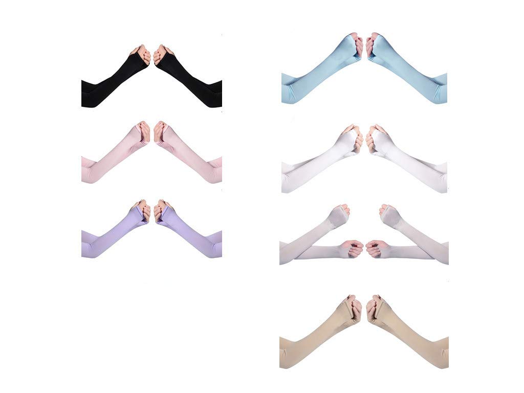 Alikeke 7 Pairs UV Protection Cooler Arm Sleeves for Bike/Hiking/Golf