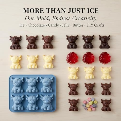 Image of Mini Highland Cow Mold, Tray, Reusable Tray for Home Entertaining, Dishwasher Mould, Single Piece Maker