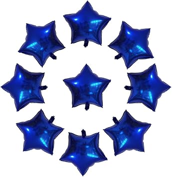 50 pcs Navy Blue Star Foil Balloons, 10inch Navy Dark Blue Star Balloons Mylar Balloons for Wedding Decoration Party Balloons Birthday Decoration