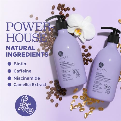 Luseta B-Complex Shampoo & Conditioner Set for Hair Growth and Strengthening, Routine shampoo and Conditioner for women hair loss, Biotin Shampoo and Conditioner for Thinning Hair All Types 2 x 16.9oz