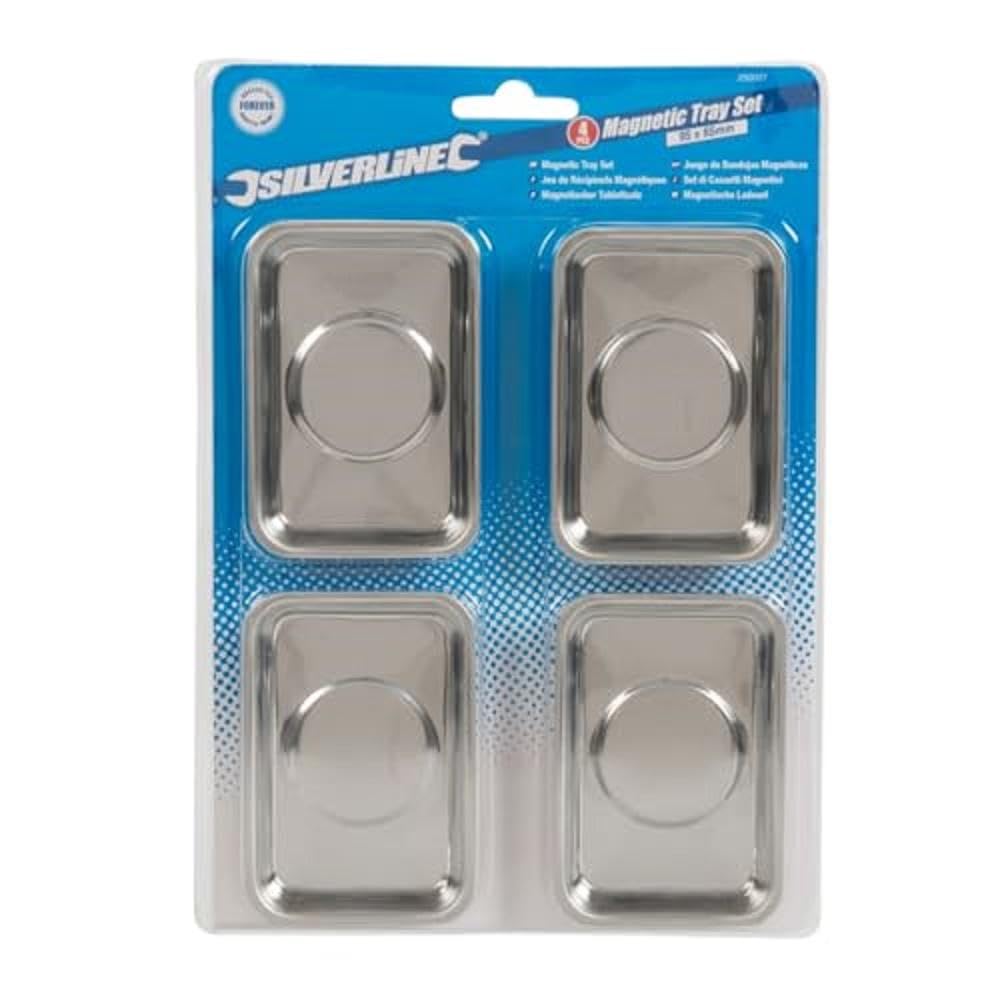 Silverline - Bandejas magnéticas, 4 pzas 90 x 65 mm (250007)