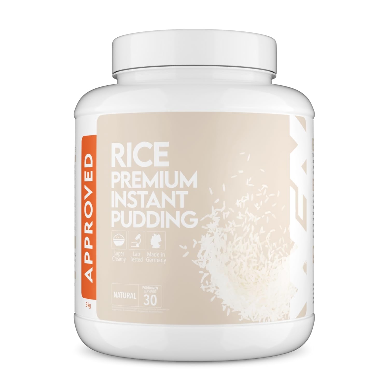 WFN Approved Rice Pudding - Naturale - 3 kg - Budino di riso istantaneo senza additivi - Prodotto e testato in laboratorio in Germania