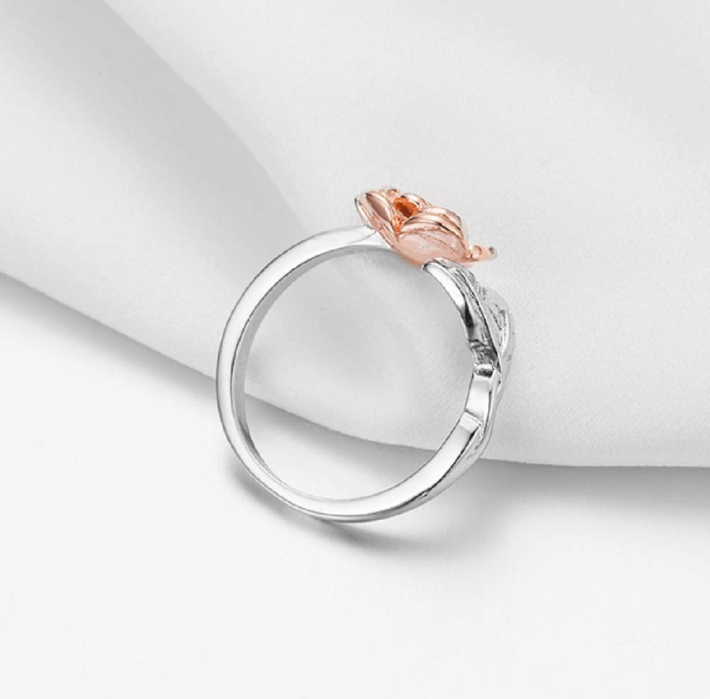 Adjustable Leaf Ring in Sterling Silver, Gold & Rose Gold - Stackable and Dainty