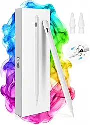 Caneta touch iPad Air, Pro, Mini. Com Rejeição de Palma, sensor de Inclinação, 1.0mm, Pencil compatível todas gerações 11ª, 10ª, 9ª, 8ª, 7ª, 6ª