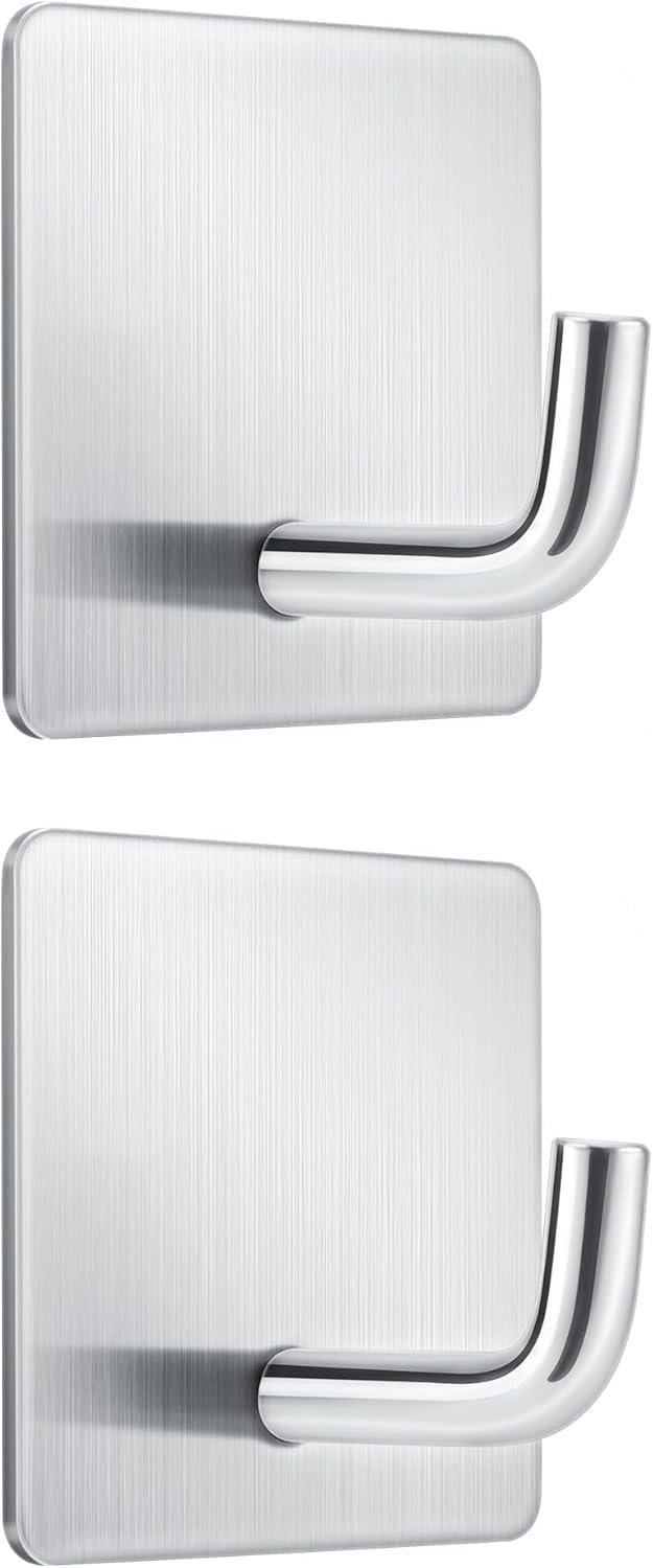 Adhesive Wall Hooks for Home, Office, Fire Blankets Hanging | Waterproof, Stainless Steel, Strong Adhesive, 6.6 lbs Capacity, No Drilling