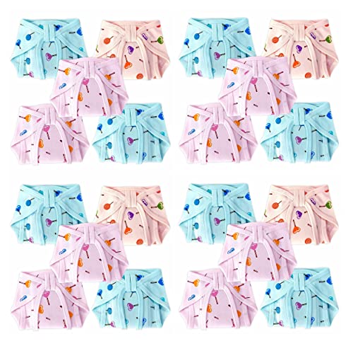 Image of Baby Cloth Diaper Nappies Cotton Hosiery Washable & Reusable Adjustable U-Shaped Cloth Diaper With Insert Cushioned Padded Langot Nappy Tying Langot For Babies- Pack of 20 (Medium)