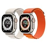 ABOVEACC 2 Stück Alpine Loop Kompatibel mit Apple Watch Ultra Armband 49mm 45mm 44mm 42mm 41mm 40mm 38mm, Titan G-Haken Nylon Sport Armband für iWatch Serie Ultra SE 8 7 6 5 4 3 2 1, 49/45/44/42mm