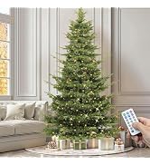 YITAHOME 6.5ft Prelit Aspen Fir Artificial Christmas Tree with Remote | Layered Christmas Tree wi...