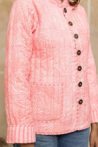 Image of Reversible Jacket for Women | Double Sided Quilted Jacket | Reversible Winter Jacket for Women | Stylish Ethnic Printed Jacket | Warm & Comfortable Casual Outerwear