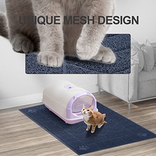 Image of Cat Litter Mat, Litter Trapping Mat Soft on Kitty Paws, 47 inch x 35 inch Kitten Litter Box Mat for Cleaner Floors, Waterproof, Easy Clean, Durable XL Large Size Cat Litter Pad for Kitten.