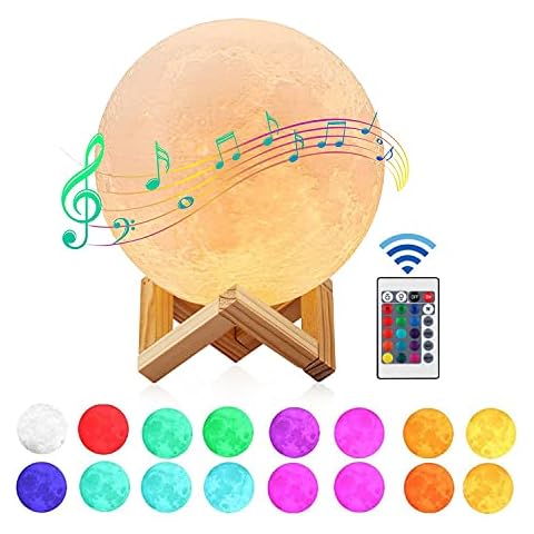 Lámpara Luna Gemmac con Altavoz Bluetooth y Control Remoto Cover