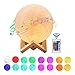 Produktbild Gemmac Mondlampe mit Bluetooth Lautsprecher, LED Bluetooth Mondlampe 15cm 3D Mond Lampe mit Fernbedienung Berührungssinn 16 Farben Musik Nachtlicht Moon Light RGB Mondlicht für Kinder, Room Decor