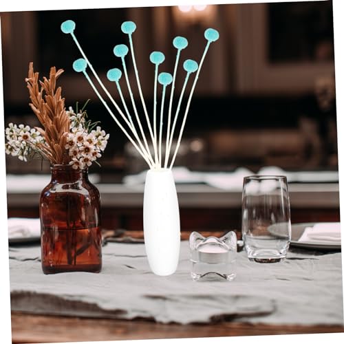 10 flores secas Craspedia para decoración natural y bodas miniatura 6