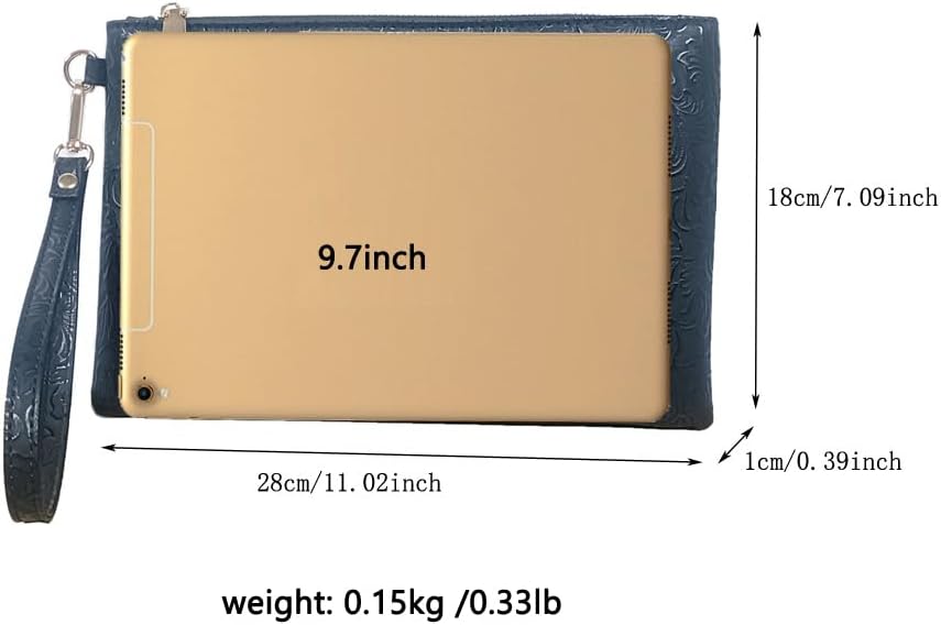 Elegant Floral Embossed Wristlet Clutch Purse Bag PU Leather Medium Size Female Clutches with Wrist Strap