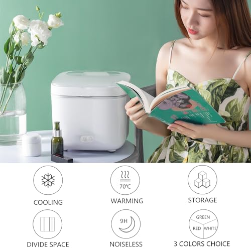 PALTIER Skincare Fridge - Mini Fridge Cooler and Warmer for Makeup Red