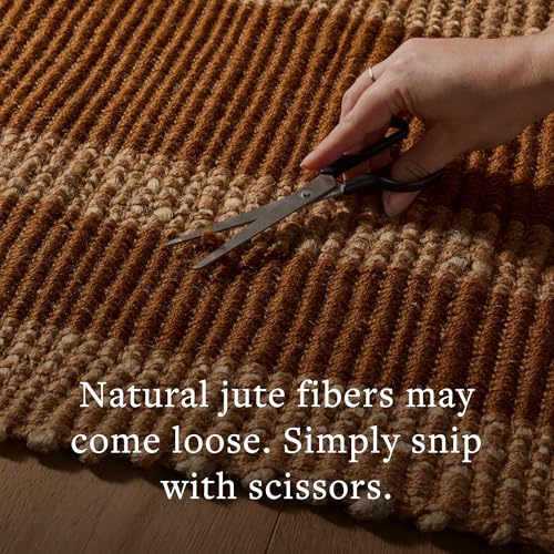 Loloi Leanne Ford Weatherstaff Collection WTS-01 Espresso/Natural 9'-3" x 13' Area Rug Jute, Striped, Neutral, Living Room, Bedroom, Dining Room by Loloi - Image 2