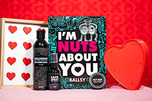 Ballsy Nuts About You Sack Pack, Men's Fresh Kit, Gift for Valentine's Day, Includes Ballwash, Sack Spray and NutRub, Sun & Surf