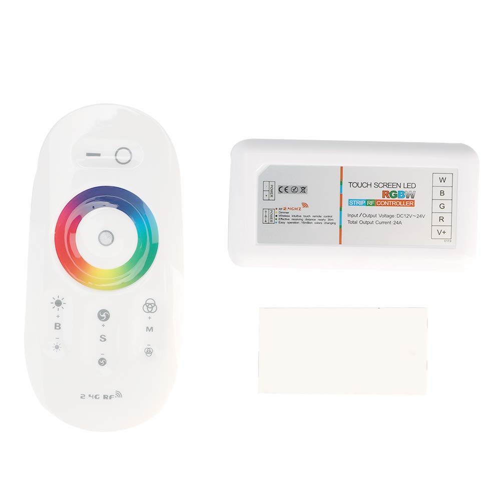 Zerodis Dimmer Hochfrequenz-Funkfernbedienung, Lichtleiste, Touch-Screen-Design, Ersatz-Fernbedienung, Passend für LED-Lichtleiste, RGB, RGBW, LED-RGBW-Controller,
