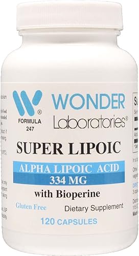 Wonder Labs Ácido alfa lipoico con extracto de semilla de uva bioperina, apoya funciones metabólicas y funciones antioxidantes, 120 cápsulas