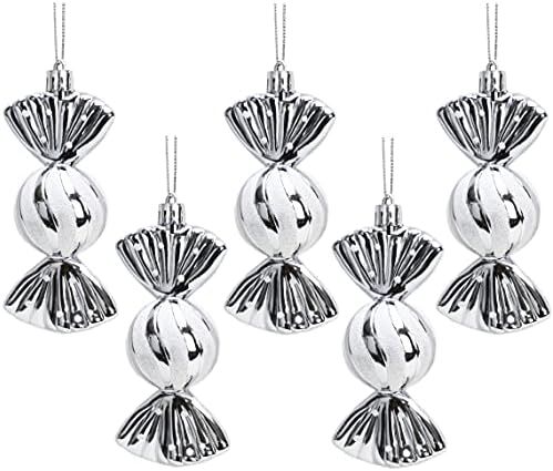 Christmas Concepts® Pack of 5-110mm Large Sweet Shaped Baubles - Shiny & Glitter Decorated - Christmas Baubles (Red)