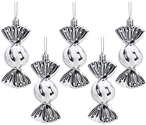 Christmas Concepts® Pack of 5-110mm (4") Large Sweet Shaped Baubles - Shiny & Glitter Decorated - Christmas Ornaments