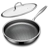 KURRUNGIE Non Stick Frying Pans with lid, 10 inch Hybrid...
