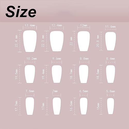 Miniatura 7 de Uñas postizas medianas a presión con forma de ataúd rojo y negro, uñas acrílicas artificiales brillantes, uñas postizas de cobertura completa, uñas