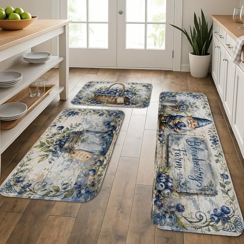Tapis de cuisine rustique lot de 3 tapis de sol vintage confortables lavables pour buanderie
