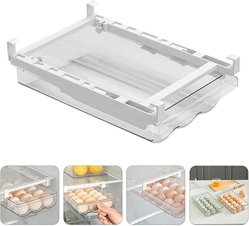 Miniatura 2 de SOLUSTRE Cajones de almacenamiento para refrigerador, cajones de almacenamiento de huevos, contenedores de alimentos frescos para congelador,