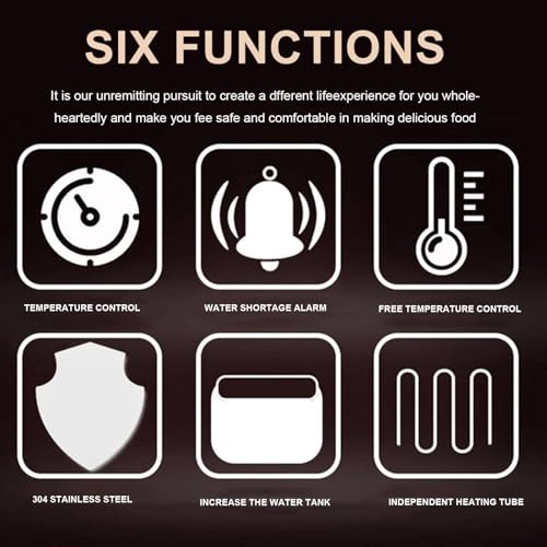 Electric Food Steamer - Commercial Steam Cooker with Boil Dry Protection and Stackable Storage System for Fast Simultaneous Cooking (4 Holes) - Image 3