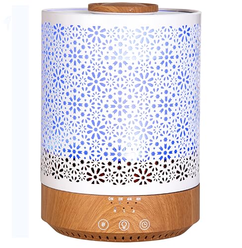 BlueHills 2500 ML Humidifier with Essential Oil Diffuser Combo Aroma Home Décor Design for Large Bed Bath Kids Baby Living Rooms Big Capacity LED Lights Scent Ultrasonic Cool Mist Wood Grain F006 by BlueHills - Used condition - US$56.49