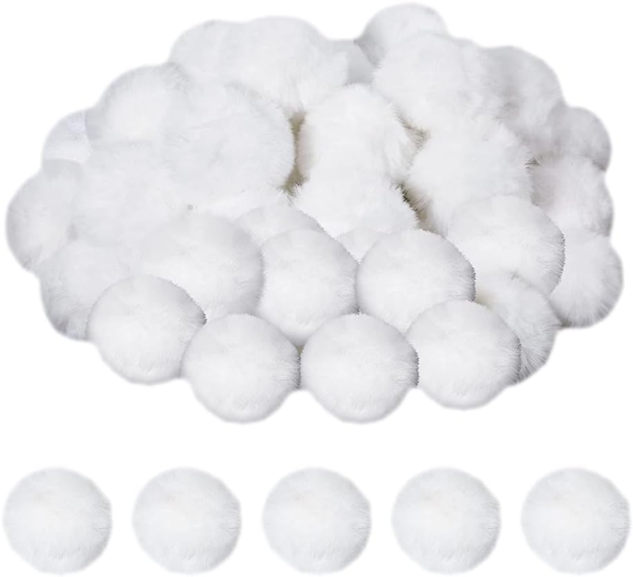 30 Pcs 2 Inch Faux Fur Balls Fuzzy Craft Pom Poms Fluffy Soft Pom Balls Fluffy Art Balls Decorative Crafts Plush Balls Clothes Decoration Pom Poms Black