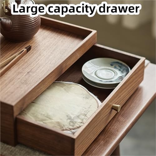 Rustic Solid Wood Desktop Organizer - Heavy Duty Jewelry & Tea Storage Box with Top Shelf - Stylish Keepsake Case for Office & Home (Brown, Large)
