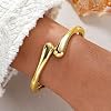 MTINEAPS Gold Bangle Bracelets for Women Teens Trendy Chunky Adjustable Twist Cuff Bracelet Jewelry Gifts (Gold) #1