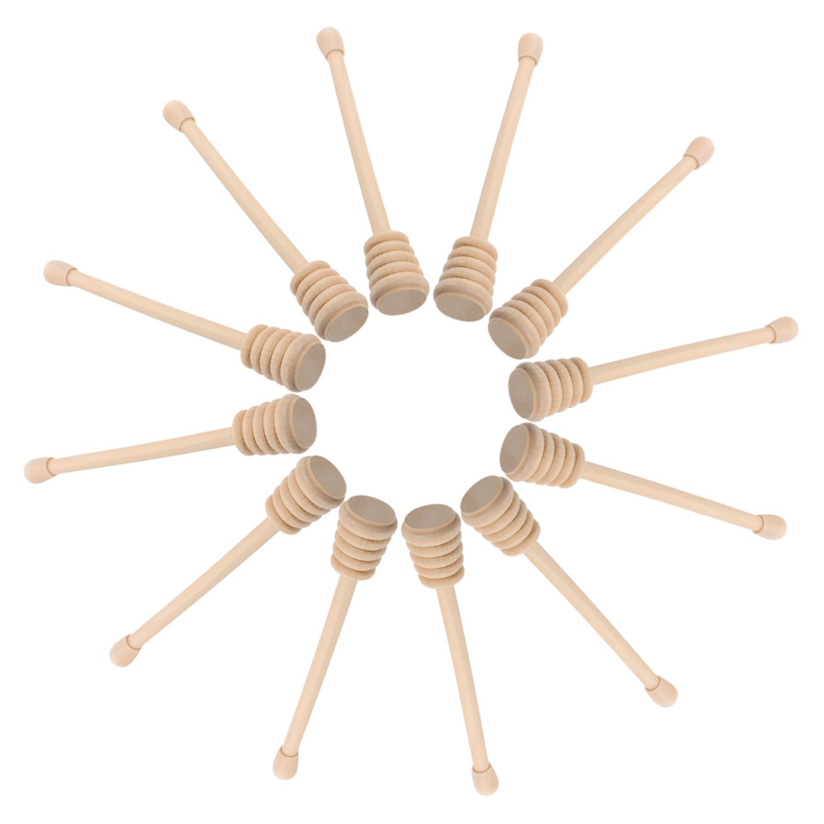 VOSAREA 12Pcs Wooden Honey Dipper Sticks Honey Stirrer for Honey Jars and Lightweight for Cafe Hotel Dinner Parties and Restaurants