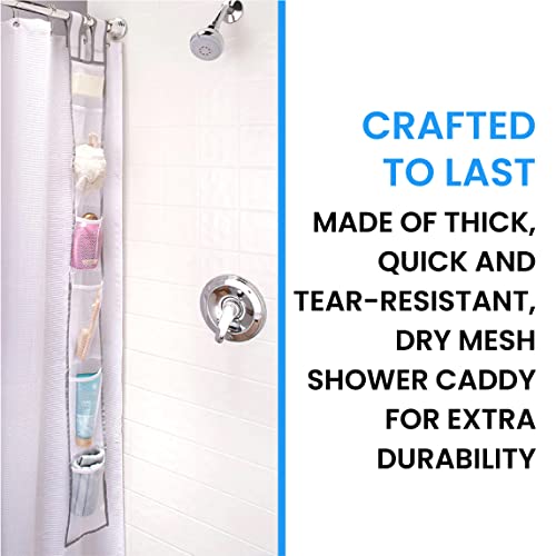 Grand Fusion Hanging Shower Caddy, Fabric Shower Caddy With Mesh Design, And Attached Hook And Loop, Pack Of 1 #TOP5